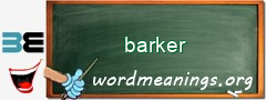 WordMeaning blackboard for barker